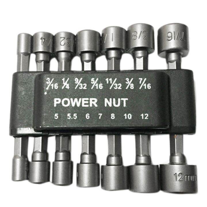 14 PCS Power Nut Driver Bit Set WITHOUT Metric Socket Wrench