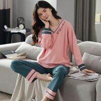 LLP 100 Cotton PLUS M-5XL Long Sleeve Pyjamas (Shirt+Pants) Pajamas Sleepwear