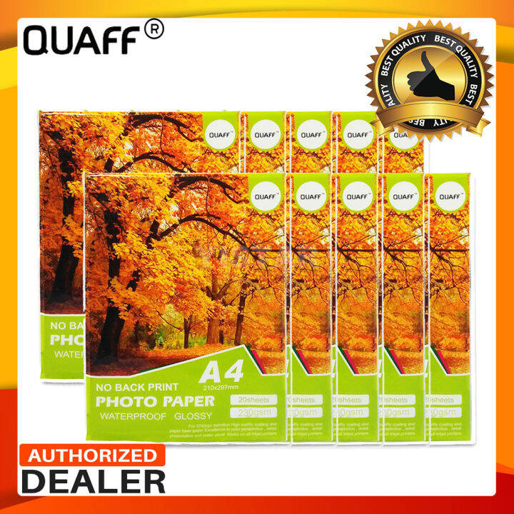 10Packs QUAFF No Back Print Photo Paper SizeA4 230GSM Lazada PH