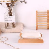 1Pc Wooden Natural Bamboo Soap Dishes Tray Holder Storage Soap Rack Plate Box Container Portable Bathroom Soap Dish Storage Box Soap Dishes