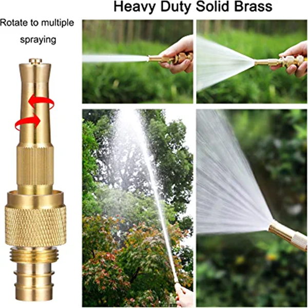 Solid Brass Adjustable Spray Nozzle Faucet Hose Adapter Pipe Connector