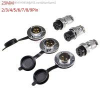 ✸☞ GX25 25MM aviation connector With Flange male female 2/3/4/5/6/7/8/9 pin wire panel connector aviation plug socket 2pin 3pin