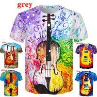 Personality Fashion Men Women 3D Printed T-Shirt Guitar Violin Vintage Hip Hop Funny Tee Tops