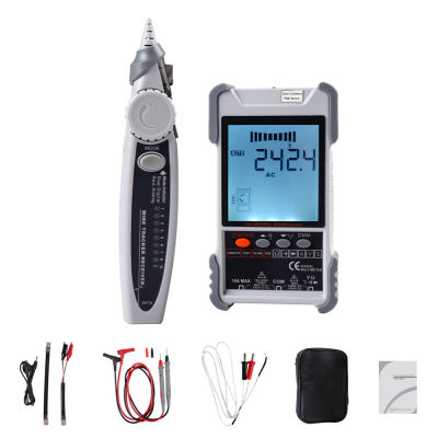 ET618 Handheld Portable Network Cable Tester with LCD Display Analogs Digital Search POE Test Cable Pairing Sensitivity Adjustable Network Cable Length Short Open Circuit Measure Tracker Multifunctional Cable Tester