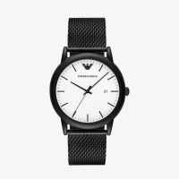 นาฬิกาข้อมือผู้ชาย Emporio Armani Three-Hand Black Stainless Steel - Black AR11046