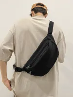 Chest bag for men ins trendy canvas mobile phone shoulder bag casual versatile summer new crossbody bag waist bag for women 【JYUE】