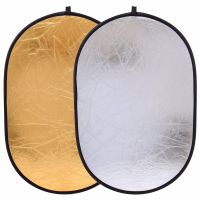 CY 90x120cm 2in1 Gold and Silver Photo Studio Reflector Handhold Multi Collapsible Portable Disc Light Reflector for Photography