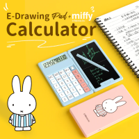 Mipow Miffy Cute Lightweight Portable Blue Pink Calculator with E-NotePad Drawing Tablet for Kids Students