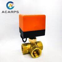 3/4" Electric ball valve brass air conditioning floor heating solenoid valve three-way AC220V DC24V DC12V Valves