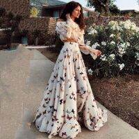 COD DSTGRTYTRUYUY [Ready Stock] Wedding Bride White Boat Neck Long Sleeve Elegant Banquet Maxi Dress Evening Party Long Dress Women Dinner Gown beach dress