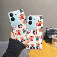 V29 VIVO คลังสินค้าพร้อมเคสโทรศัพท์5กรัม/VIVOV29 2023ใหม่เคสนิ่ม TPU ซิลิโคนหมีฝรั่งเศสการ์ตูนน่ารักสร้างสรรค์5กรัม