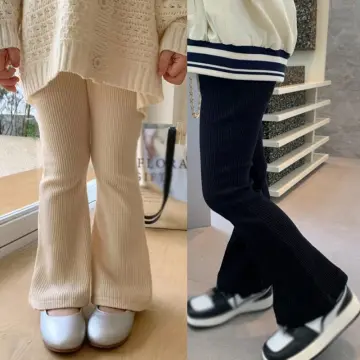 130-170cm Children Ballet Plain Bootcut Jersey Long Pants Leggings Girls  Teenager High Waist Stretch Bell-bottoms Casual Dance Sport Flare Pants  Boot Leg Seluar Budak Perempuan