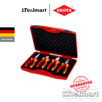 KNIPEX ชุดคีม พร้อม กล่องเครื่องมือ 00 20 15 RED Electric Set 1, 4 ชิ้น ด้าม VDE