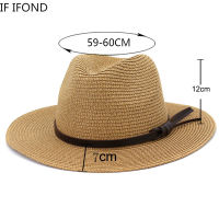 59-60CM Men Hats for Women Summer Cooling Straw Sun Hats Outdoor Beach Panama Hat Fashion Jazz Party Hat Gorras Hombre