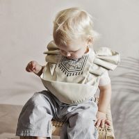 【DT】hot！ Baby Bibs Short Sleeve with Feeding Bib Elephant Soft