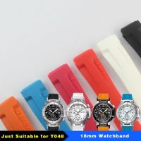 （Bar watchband）สายยาง T048217A สำหรับผู้หญิง17มม. (Buckle16mm) T-Rrcblack สายนาฬิกาซิลิโคน T048217สำหรับผู้หญิง T048