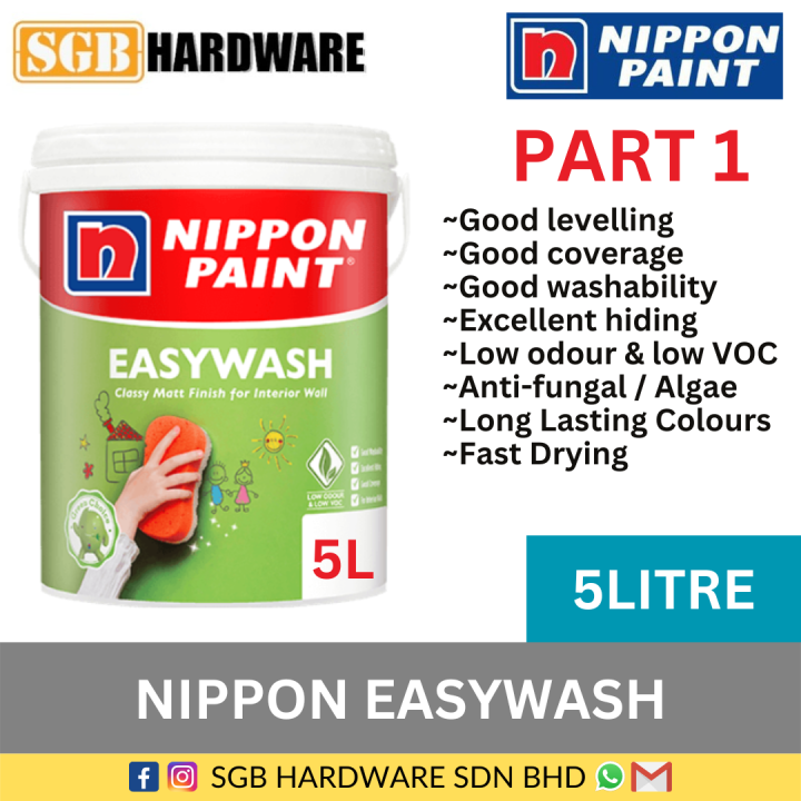 Nippon Paint Easywash Matt Finished Interior Paint 5L / Nippon Easy