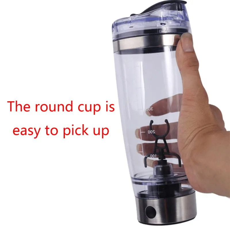 1Pc Protein Shaker Bottle Vortex Mixer Tornado Shaker Cup Blender 600ml  Portable USB Durable Stirring Shaker