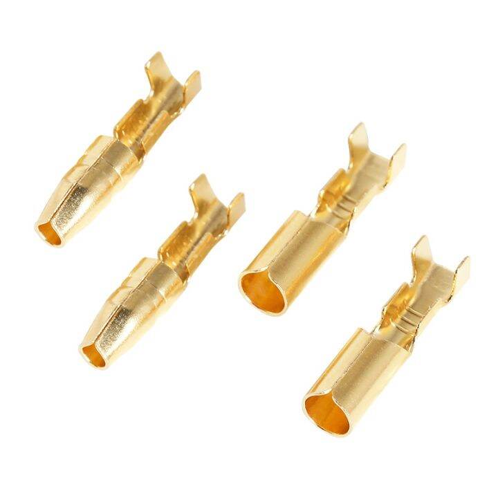 cc-10-50-set-electrical-wire-connectors-gold-brass-silver-crimp-terminals-male-female-fast-butt-motorcycle-automotive