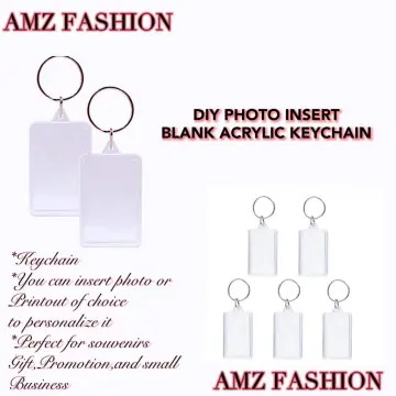 25Pcs Clear Acrylic Photo Keychains Blank Square Picture Frame Keyring  Insert Personalized Keychain