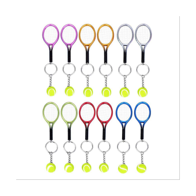 12 Pcs Key Ring Mini Keychain Fashionable Tennis Ball Split Ring Keychain for Sport Lovers Team