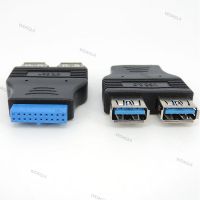 1pcs Dual Port USB 3.0 to Motherboard Mainboard Internal 20pin Header Adapter 20-pins to 2 X USB A Female WDAG