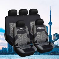 Tire Track Detail Style Universal Car Seat Brand Embroidery Car Seat Covers Fits MostVehicle Seat Cover Car Seat Protector