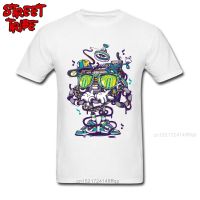 Newest Mens Tshirt Punk Boombox Print T-Shirt Funky Street Style Clothes Man Cotton White Tee Shirts Crazy Skater Tops Wholesale 【Size S-4XL-5XL-6XL】