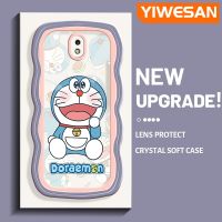 YIWESAN เคสปลอกสำหรับ Samsung J7 Pro J7 2017เคส2018 J7ลายโดราเอมอนสีสันสดใสเคสมือถือกันกระแทกแบบใสนิ่มเคสโปร่งใสลายกล้องถ่ายรูปฝาครอบป้องกันซิลิกาเจล