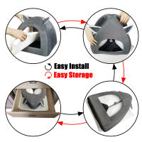 Cute Cat Bed For Kitten Warm House Foldable Dogs Nest Sleeping Plush Mats Soft Cat House Cozy Cat Cushion лежанка для кошек