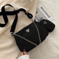 New Fashion Women Crossbody Bags Chain Armpit Shoulder Bags Designer Canvas Women Square Solid Handbags Purse