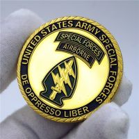 【YD】 US Force Airborne Gold Plated Souvenir Coin Fans Collection Commemorative