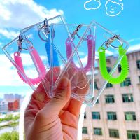 Korean Transparent Card Holder Keychain Idol Photo Sleeves Bus Card Cover Photocard Photo Protector Sticker School Stationery Card Holders