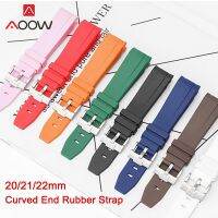 （Bar watchband）20/21/22มิลลิเมตรสายรัดซิลิโคนโค้ง EndBuckleMen ผู้หญิงเปลี่ยนข้อมือ BandAccessories