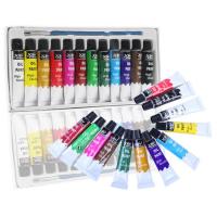 Oil Paint Set 12 Color Tubular Acrylic Art Painting Water Color Oil Paint Pen Suit for Canvas Mat Board Panel Paper