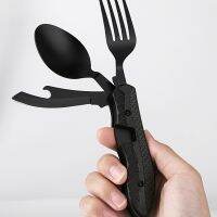 Multi-function 4 In 1 Combo Knife Fork Spoon Folding Cutlery Picnic Hiking Outdoor Travel Portable Tableware Flatware Sets