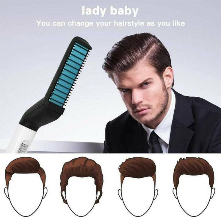 Hair Straightener Comb for Men ,Straightening Comb Beard Multifunctional  Beard Grooming Men's Smooth Brush Hair Styler Salon Hairdressing Styling  Iron Comb for Hair Straightening | Lazada