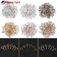 DISSO 100pcs/pack 4x8 / 5X10mm จี้ลูกปัด เครื่องประดับ ตะปูเกลียว หมุดเกลียว DIY เล็บแกะ