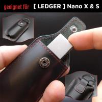 Mini Wallet Perfect for Ledger Nano X and S Genuinen Leather Case Ledger Crypto Wallet USB Protect Cover with Metal Keychain