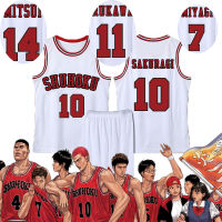 เสื้อคอสเพลย์อนิเมะ Slam Dunk Sakuragi Heath,เสื้อคอสเพลย์ Dukawa คอสเพลย์ Kostum Shohoku Sekolah Bola Keranjang Pasukan Sukan