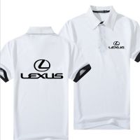 เสื้อยืดผู้ชายแขนสั้นผ้าคอตตอนคุณภาพสูงลำลองพิมพ์ลาย Lexus เสื้อโปโลฤดูร้อนเสื้อคลาสสิกฮาราจูกุ2023