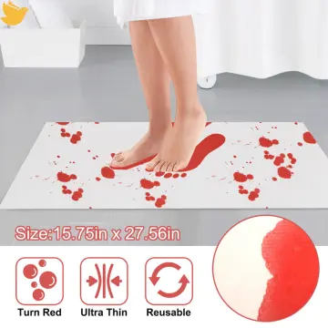 Blood Bath Mat Footprints Rugs Towel Bath Floor Mat Horror Bloody