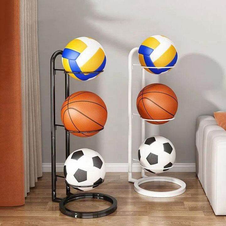 BANDA Black Children Basketball Storage Rack Space Saving Carbon Steel