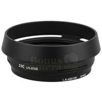 LH-JX100(B) ฮู้ดสีดำและอะแดปเตอร์ใส่ฟิลเตอร์ขนาด 49 มม. สำหรับกล้องฟูจิ X100,X100F,X100S,X100T,X100V,X70 FujiFilm Lens Hood