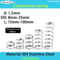 304 Stainless Steel Spring Compression Spring Wire Diameter 1.5mm Outer Diameter 8mm-25mm (10pcs)