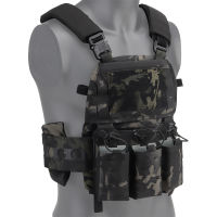 IDOGEAR Tactical FCPC V5 Plate Carrier Quick Release Lightweight Molle Vest With Triple Mag Pouch Outdoor Hiking Camping Military Traning Vest With Side Pouch VE-75