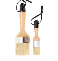 Chalk and Wax Paint Brush Set  2Pcs Painting Brush with Natural Bristles &amp; Wooden Handle Paint Tools Accessories