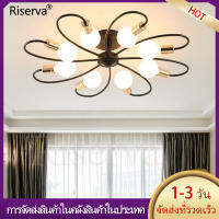 Riserva โมเดิร์นนอร์ดิกสไตล์เรียบง่ายเพดานไฟ LED ห้องนอนห้องนั่งเล่นสีดำทองเหมาะสำหรับระเบียงบันไดห้องนอนห้องนั่งเล่น（ไม่รวมหลอดไฟ）