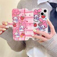 เคสโทรศัพท์มือถือแบบพับลายการ์ตูนน่ารักเมโลดี้กับเพชรของฉันสำหรับ iPhone 14 Pro Max 14Pro 14 Plus เคสเคสกันกระแทกนิ่มสำหรับ iPhone 13 Pro Max 13เคสโทรศัพท์ Apple 12 11.Melody เคสห่อหุ้ม