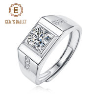 GEMS บัลเล่ต์ครบรอบแต่งงานสัญญาแหวนเงินแท้925 Moissanite ปรับขนาดได้แหวนผู้ชายแฟชั่นแหวนเพชรพ่อของขวัญ